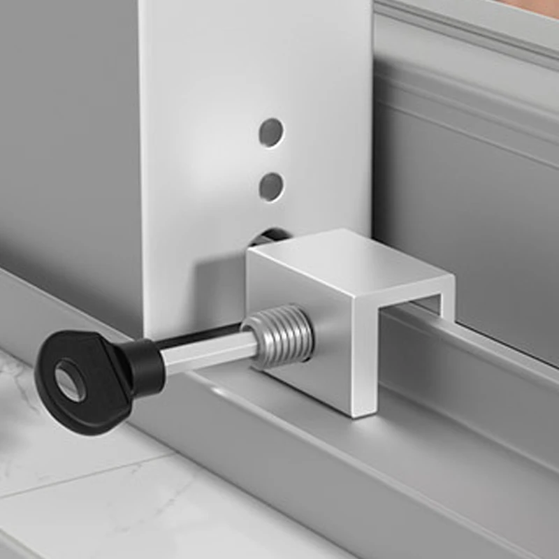 2Pcs Aluminum Window Lock Locator Adjustable Sliding Window Lock Stopper Safety Locks Anti-theft Door Home Hardware Parts
