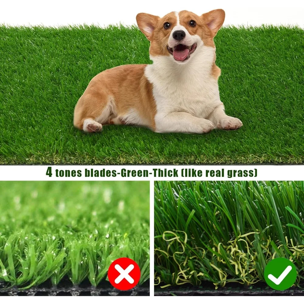 Artificial Turf Grass,Fake Grass Rug Indoor Outdoor,Realistic High-Density Sturdy Artificial Turf Carpet for Dogs Pets Garden