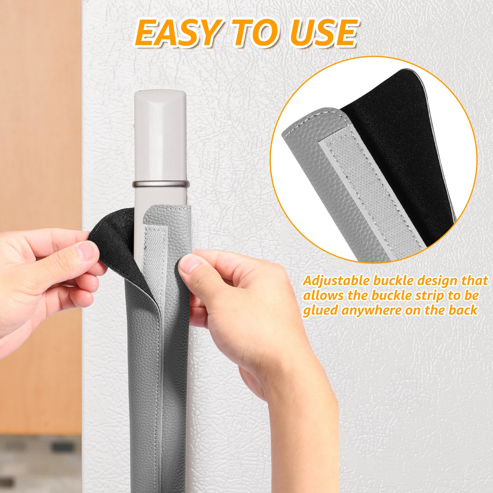 6Pcs Refrigerator Door Handle Covers PU Leather Oven Microwave Door Handle Protector with Adjustable Buckle Gloves door handle covers