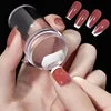 Heallor Nail Stamper Jelly Silicone Printing Nail Polish Stamping French Tip Nail Stamp Template with Scraper Manicure Stencil T 2