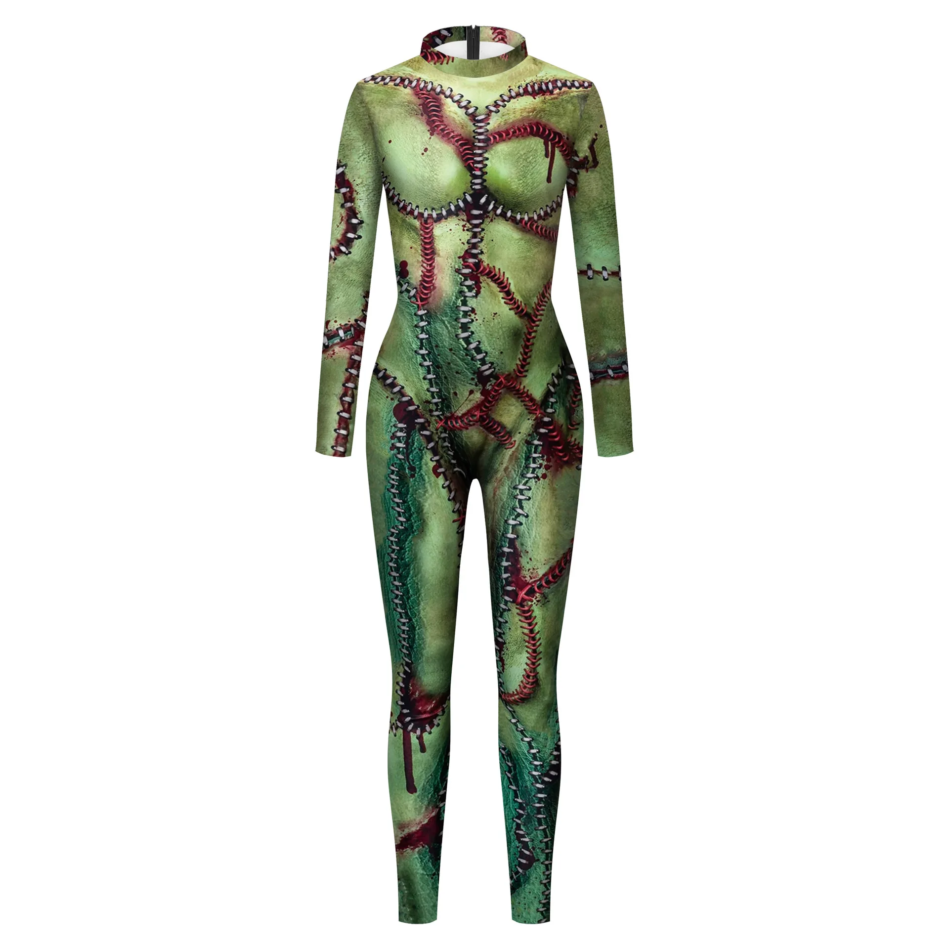 Zombie Terrible Blood Nurse Uniform Cosplay Jumpsuit Unisex Zentai Stocking Party Carnival Masquerade Bodysuit Halloween Outfits