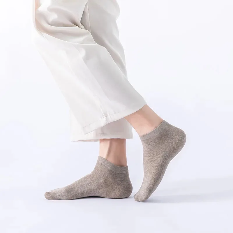 5 Paar Damen-Knöchelsocken aus Bambusfaser, einfarbig, atmungsaktiv, lässige kurze Socken für den Sommer, hochwertiges Damen-Bootssocken-Set – Detail 9