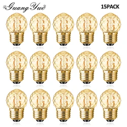 15pcs Retro Edison LED Filament Bulb Lamp E27 220V 110V G40 1W Crystal Decorative Pineapple Led Bulb for Street Garland Outdoor