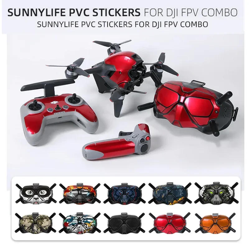 Combo PVC stickers FPV glasses V2/ remote control Skin sticker Decorative decals For DJI FPV drone Accessories