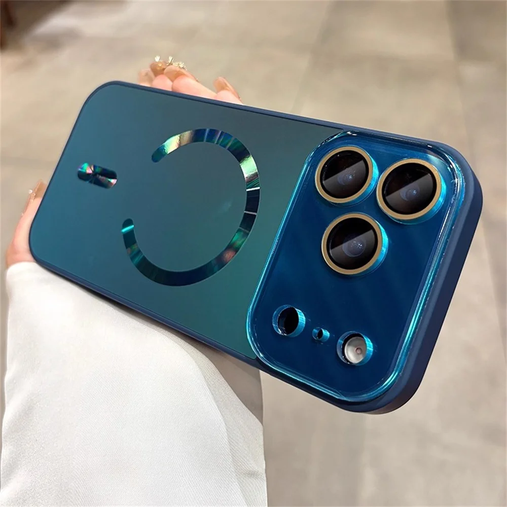 Luxury Aurora Frosted Phone Case with Tempered Glass Lens Cover