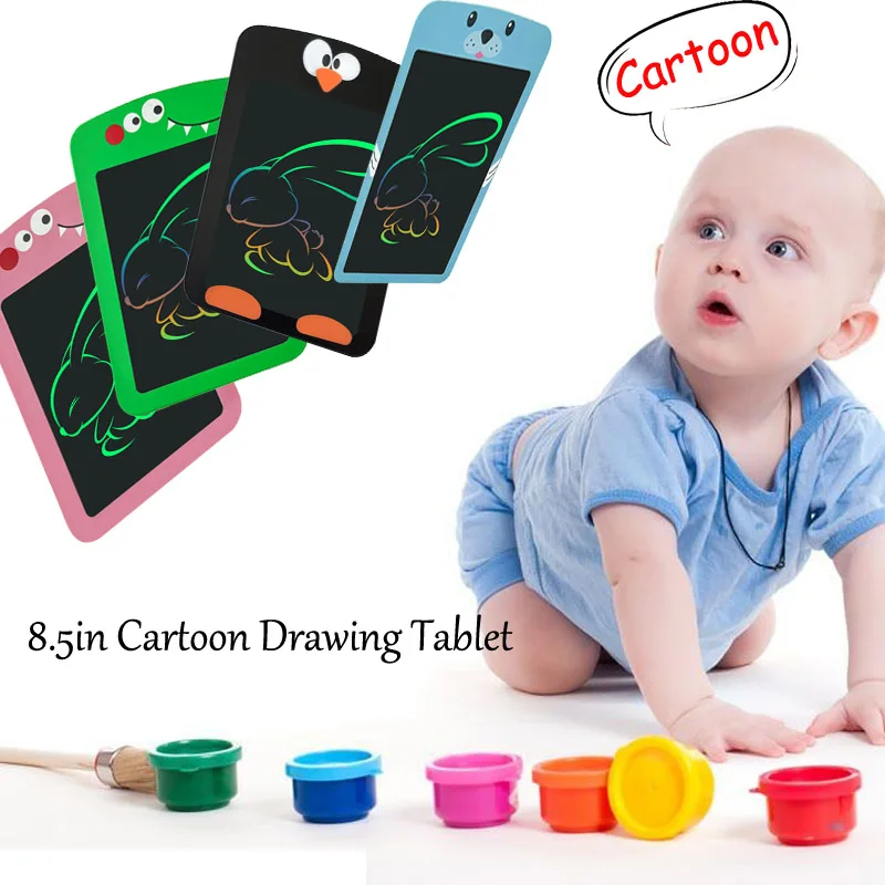 LCD Writing Tablet 8.5/in Cartoon LCD Writing Tablet Drawing Board Kids Graffiti Sketchpad Toys Handwriting Blackboard Magic Drawing Board Toy Gift