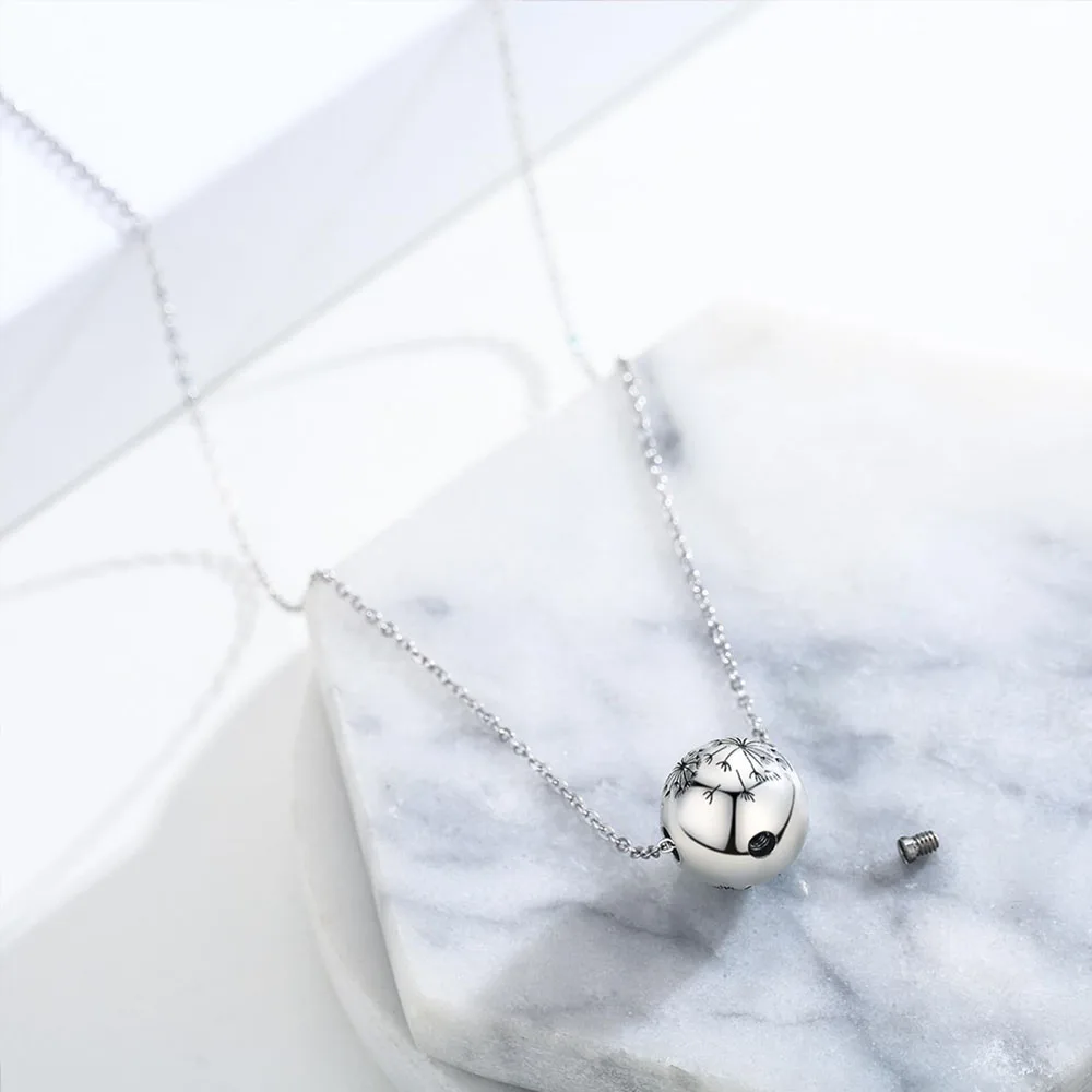Urn Necklace for Women Ashes Dandelion Cremation Necklace for Human & Pet Ashes-Memorial Jewelry Hold Loved Ones's