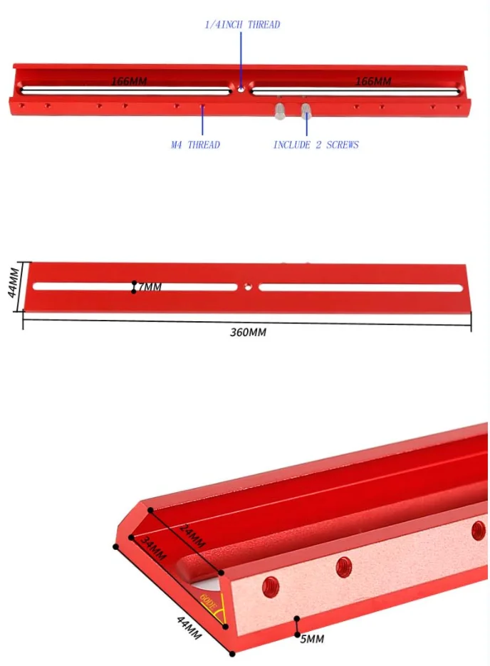 220MM 360MM Extended Dovetail Plate for Installation of Finder Scope Telesacope Accessories