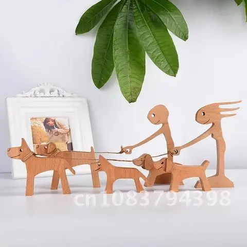 

Pets Wooden Cat Figurine Table Ornament Home Decor Handmade Sculpture Craft Natural Wood Great Gifts for Friends Droshipping