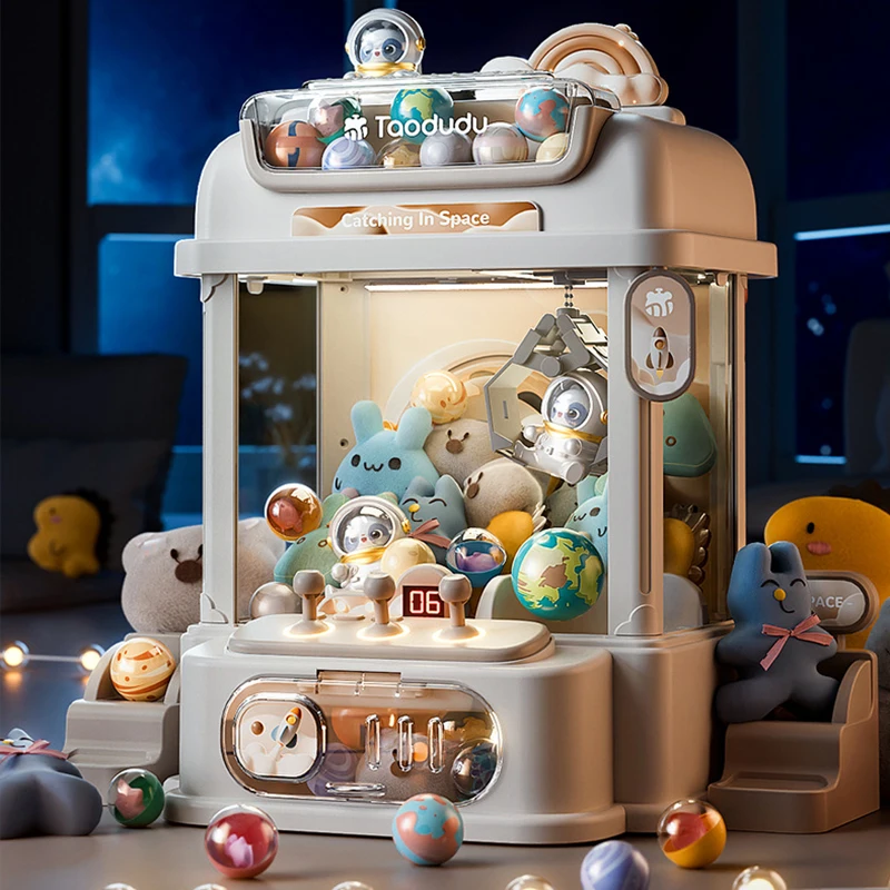 Claw Catch Toy DIY Doll Machine Kids Coin Operated Play Game Remote Control Counting Mini Crane Machines Music Doll Kid Gift