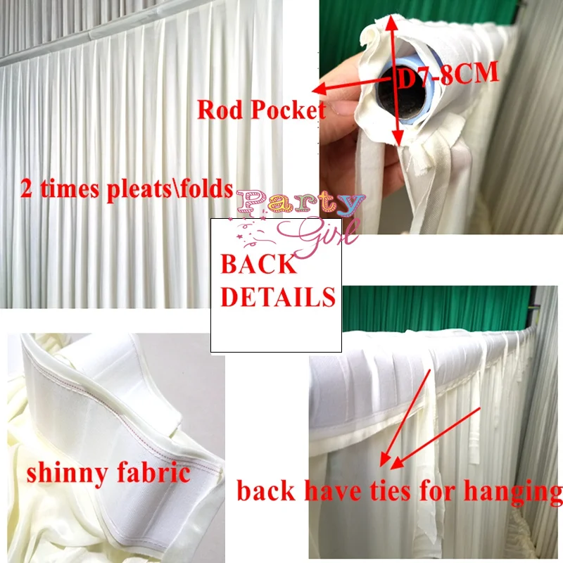 10x10ft Poly Ice Silk Wedding Backdrop Curtain Baby Shower Parties Weddings Photo Drape Backdrop for Photography Props - Image 5