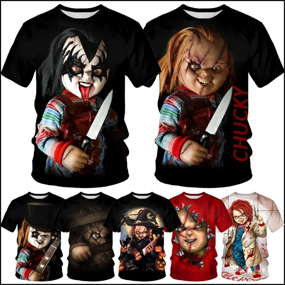 CHUCKY Film 3D Druck Sport Schnell Trocknend Atmungsaktive Männer T-shirt Harajuku Klassische Straße Casual Mode Horror Kurzarm Kleidung