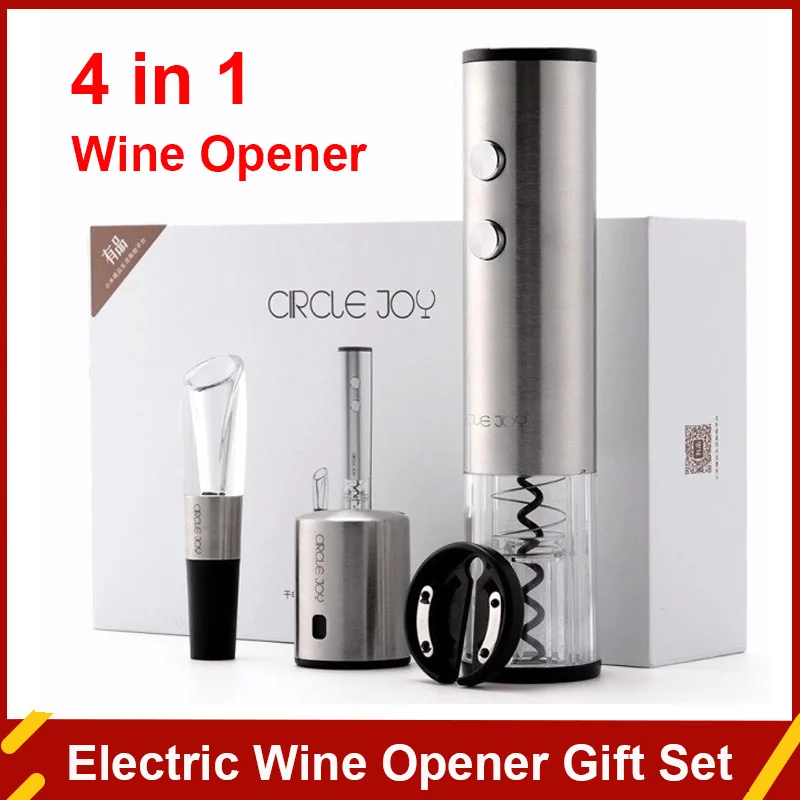 CircleJoyElectricBottleOpenerStainlessSteelAutomaticRedWine