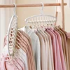Folding Multi-Hole Clothes Hanger Non-slip Storage Rack Space Saving Clothes Rack Organizers For Wardrobe Jeans Trousers Scarf 6