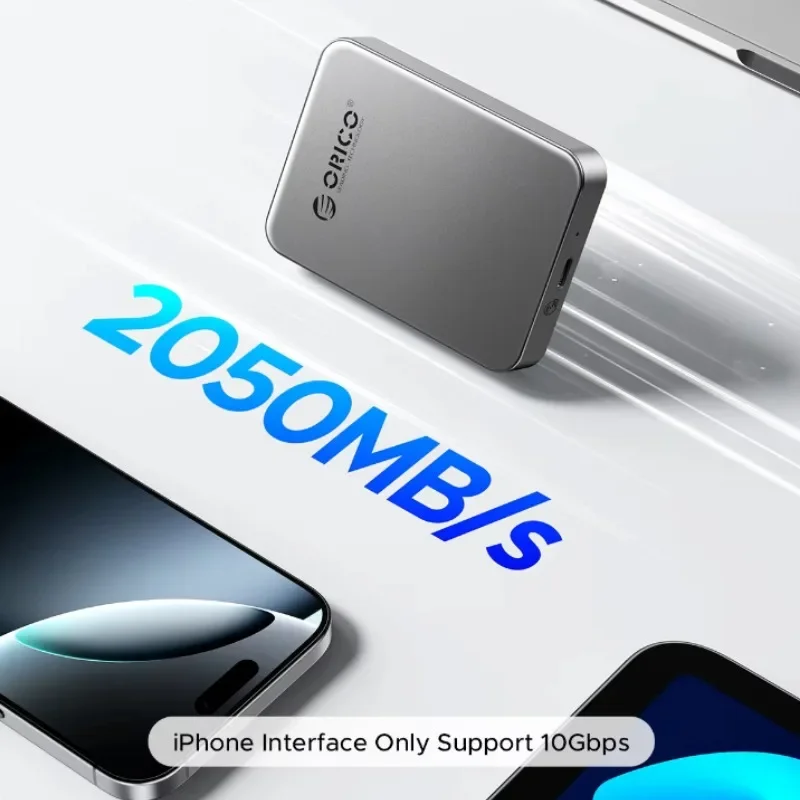 Mini Magnetic External SSD Portable Solid State Drive 480MB/s Mobile Hard Drive Solid State ProRes 4K HDR Record and Stored