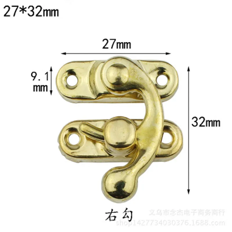 Decorative Latches 10PCS/bag Vintage Metal Hardware Furniture Wooden Box Leather Bag Hardware Lock Padlock Hasp With Screws