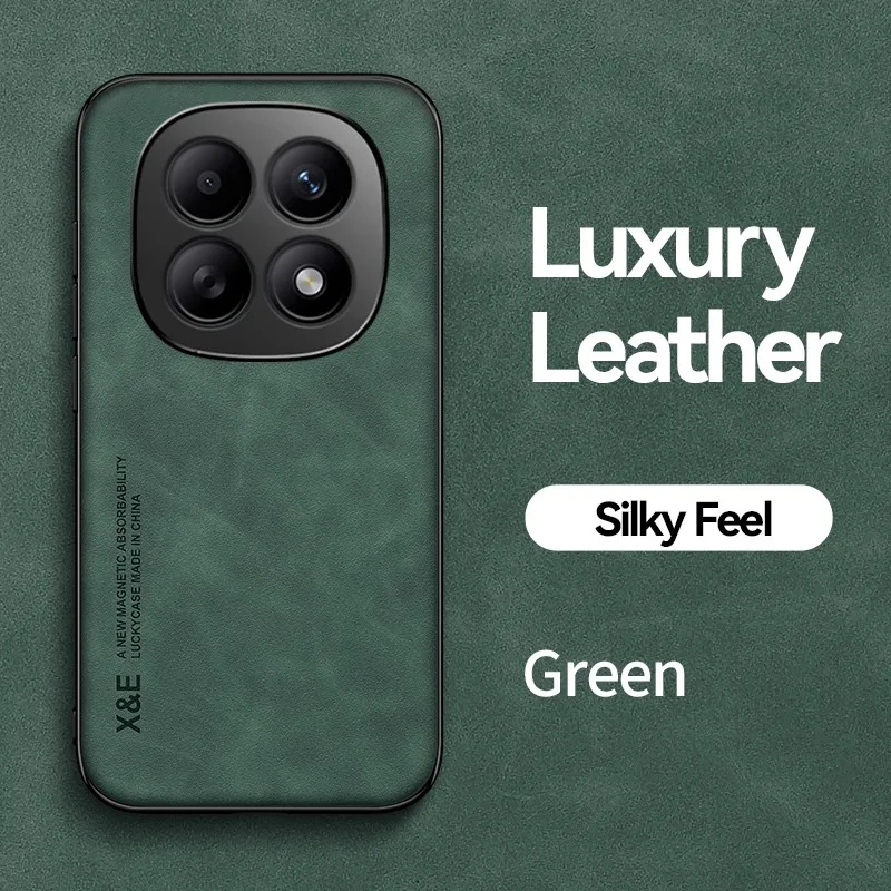 Luxury Shockproof Sheepskin Leather Phone Case with Magnetic Car Holder