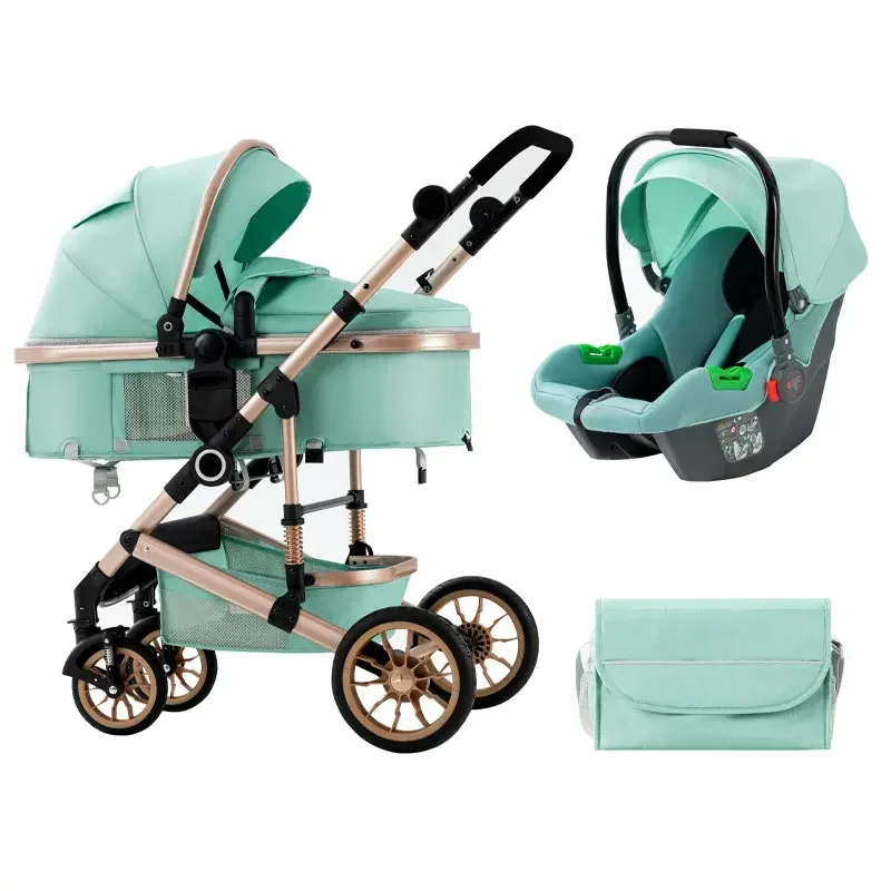 High Landscape Baby Stroller 3 in 1 With Car Seat and Stroller Luxury Infant Set Newborn Baby Car Seat Trolley