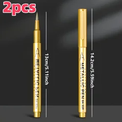 Dual - Tone Metallic Permanent Marker Set - Waterproof, Fine Tip for Crafts and Office Use (Gold)
