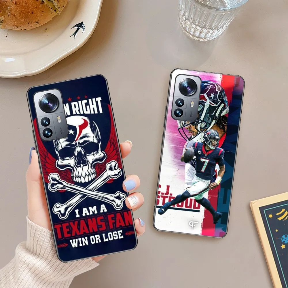 Houston-Texans  Phone Case For Xiaomi 13 12 11 Redmi Note12 Poco F5 F4 Series Soft Black Phone Cover