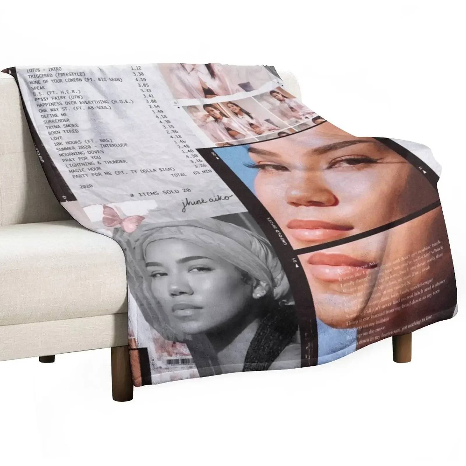 

Jhené Collage Throw Blanket Loose Soft Beds Blankets