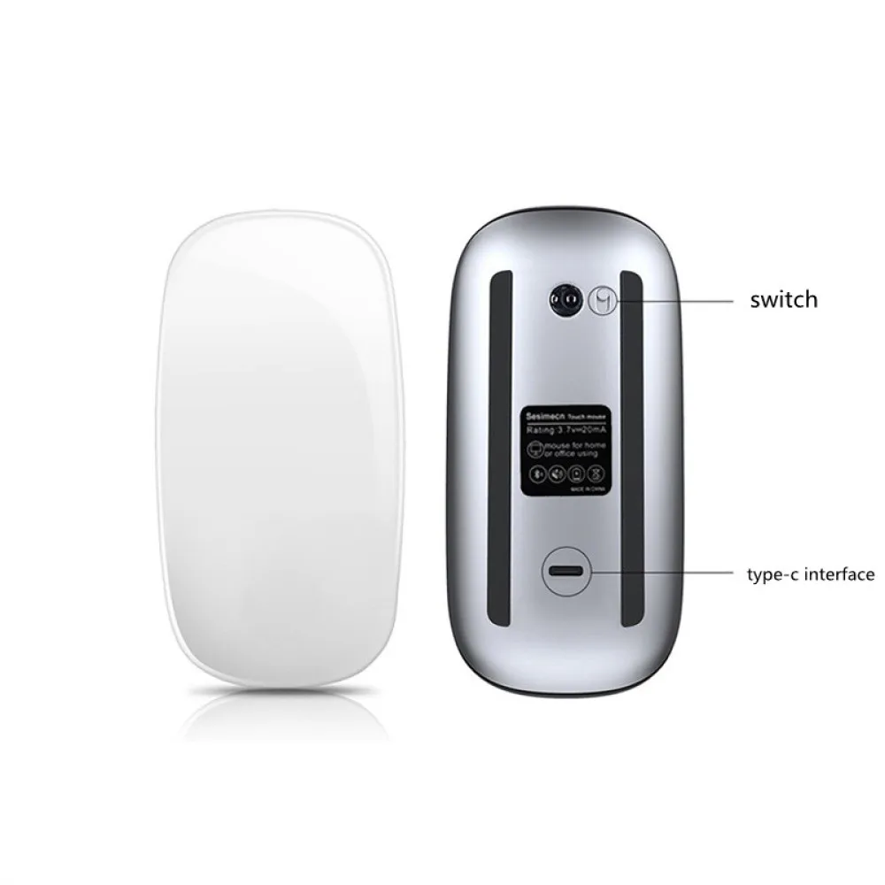 Mouse wireless silenzioso Multi Arc Touch compatibile con Bluetooth 5.0 per laptop, iPad, Mac, PC e Macbook. Mouse magico ultrasottile._voghion.com