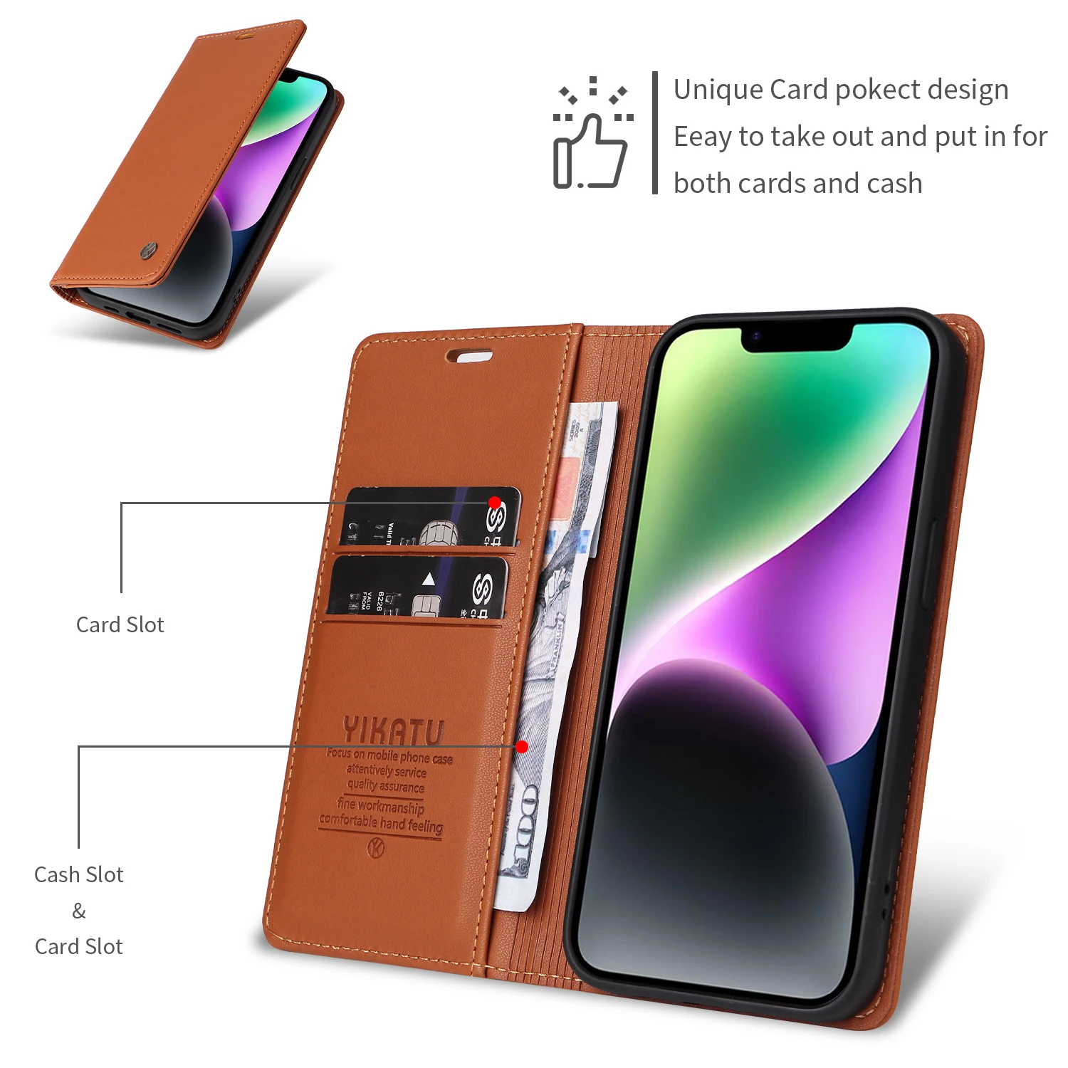 Premium Magnetic Leather Wallet Case