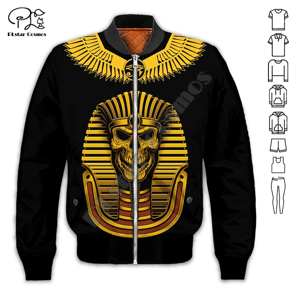 Africa Ancient Egyptian Sphinx Anubis Horus Tattoo Retro Windbreaker Streetwear 3DPrint Unisex Overcoat Casual Bomber Jacket A2