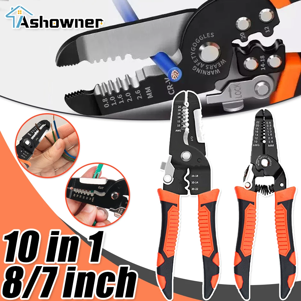 Wire Stripper 10 in 1 Multifunctional Electrician Peeling Household Network Cable Puller Tools
