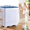 Portable Washing Machine Twin Tub 26lbs Capacity Laundry 18lbs 8lbs Spinner Combo with Built-in Drain Pump 2