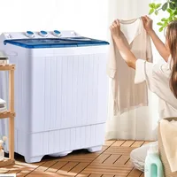 Portable Washing Machine Twin Tub 26lbs Capacity Laundry 18lbs 8lbs Spinner Combo with Built-in Drain Pump 2