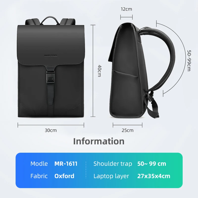 Mark Ryden Slim 15.6" Laptop Backpack Men Waterproof Casual School bag for teens waterproof anti theft Short Trip bag for women 6