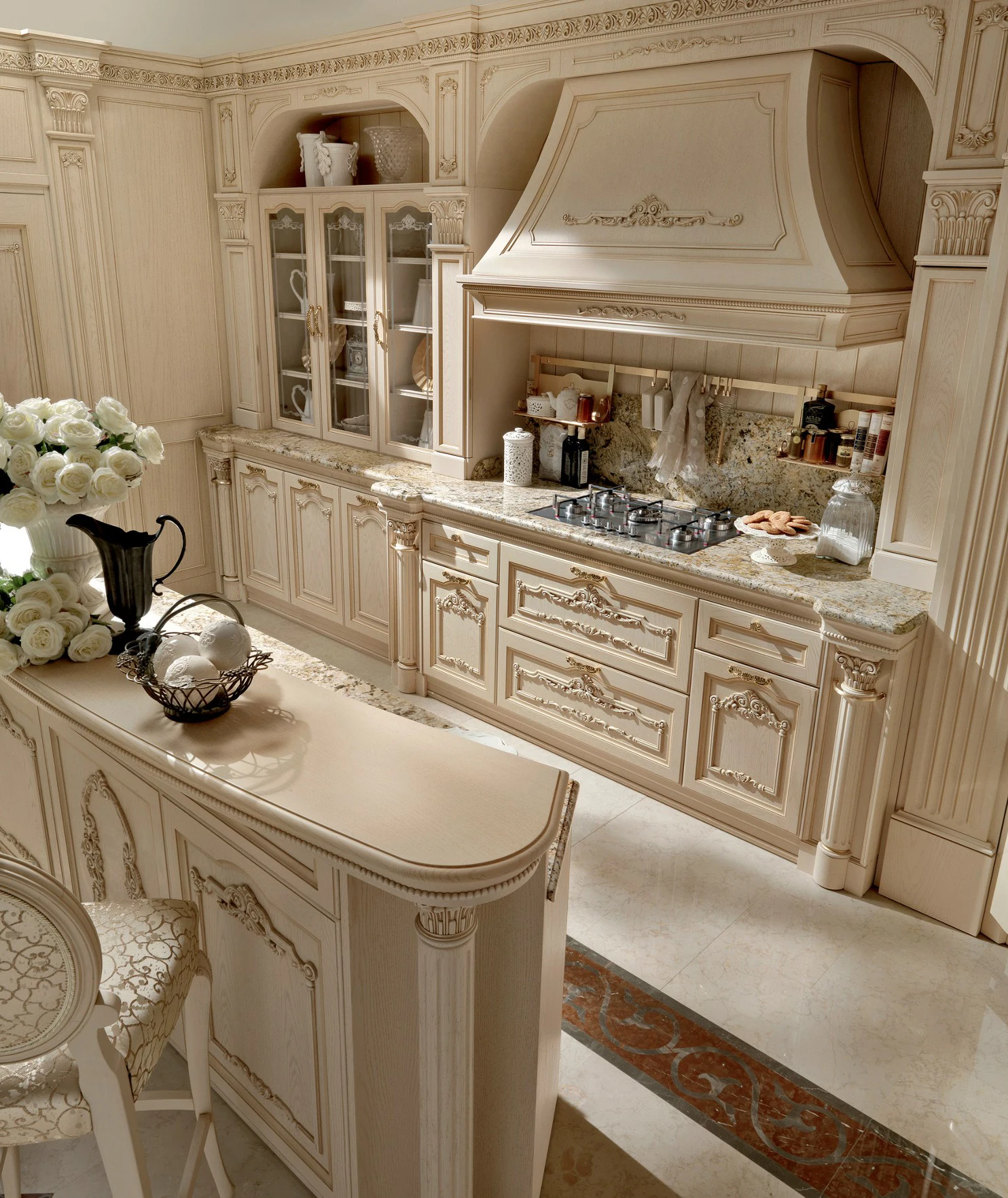 Kitchen Clive Christian\u0026#039;s European Clive Christian Style Kitchen All  Wood Customized Kitchen Cabinet With Roman Column, image size:1484x1763