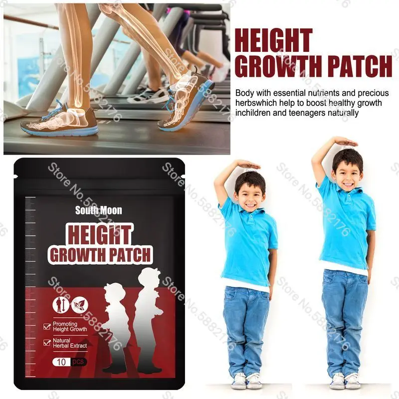 10pcs/bag Grow Taller Foot Patch Height Growth Enhancer Plaster Patch In Foot Bone Strength for Adults and Teen