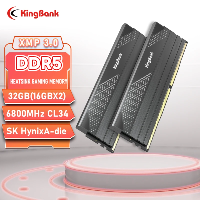 KingBank Hynix A Die DDR5 Memory 32GB(16GBx2) / 16GB 6800MHz Black