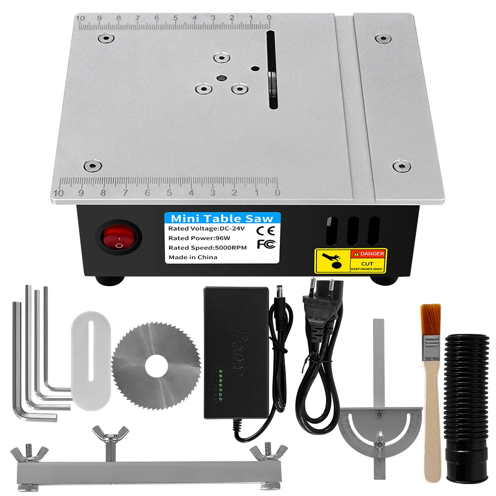 DIY Mini Table Saw 96W 5000RPM Compact Cutting Machine For PCB Wood Acrylic Aluminum with Adjustable Speed EU/US Plug