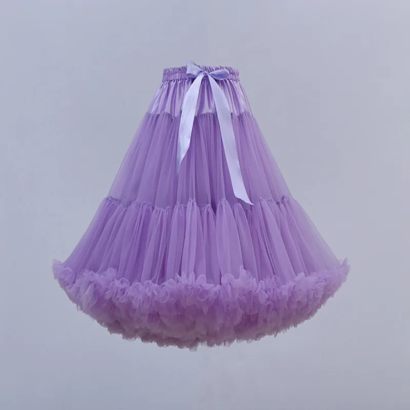 

Women 55cm Solid Color Multi-Layered Petticoat Tulle Puffy Short Vintage Wedding Bridal Underskirt Rockabilly Tutu