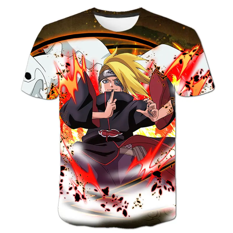 Japan Anime Men's T-shirt Kakashi Boys Girls T-shirt 3D Print Akatsuki Short Sleeve Oversized Men's T-shirt Naruto Mens Clothing - Image 6