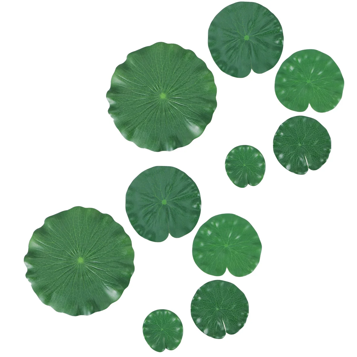 

10 Pieces 5 Kinds Artificial Floating Foam Lotus Leaves Lily Pads Artificial Foliage Pond Decor for Pool Aquarium Decor