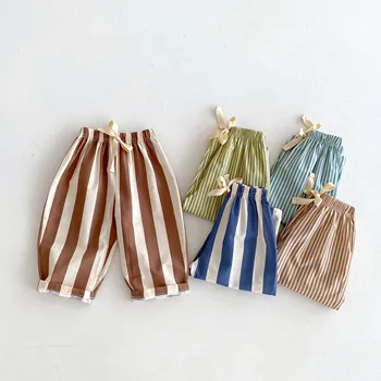 1 2 3 4 5year Old Kids Clothes Striped Harem Pants Fashion Casual Loose Children's Wear Trousers Boys Girls Thin Wide Leg Pant 1