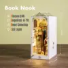 Robotime Wooden Book Nook Dollhouse Kit Puzzle House Model Building Kits with LED Lights Sakura Densya Sunshine Town Gardenhouse 2