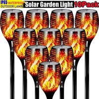 1/2/4/6/8/10Pcs Solar Flame Torch Lights Flickering Light Waterproof Garden Decoration Outdoor Lawn Path Yard Patio Floor Lamps 1