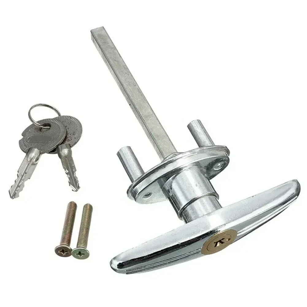 Door Lock Garage Door Lock T-Type Garage Lock Door Cylinder Crook Cross For Caravan Motorhome Hardware 2/4 Keys