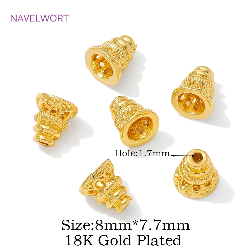 18K vergoldete Perlenkappen, Abstandsperlen, Messingperlen für die Schmuckherstellung, Trenner für Perlen, DIY-Armbänder, Zubehör – Detail 26
