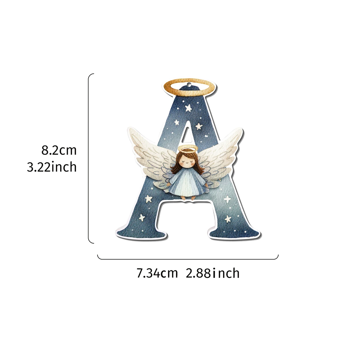 1 Christmas tree letter pendant PVC material, 26 Nativity, angel letter home decoration pendants, warm and healing style of indo