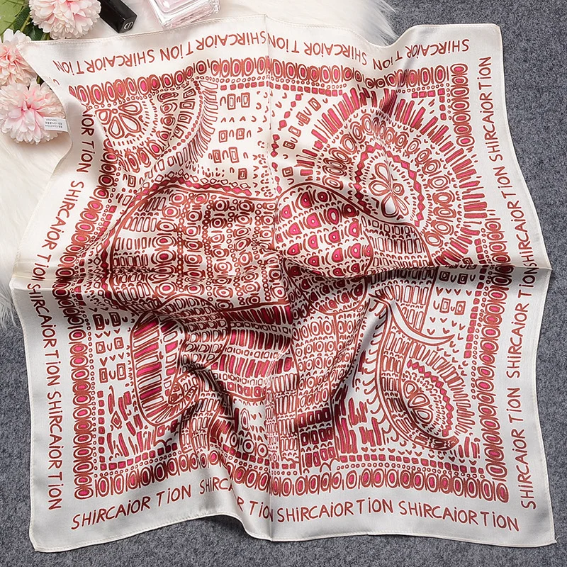 Mulberry Silk Scarves Women's Summer French Silk Scarves Versatile Twill 53cm Square