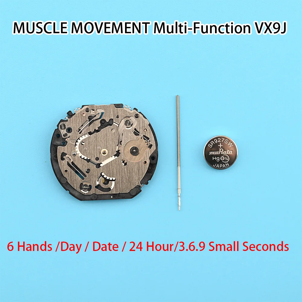 

VX9J Movement Epson VX9JE Movement Multi-Function VX9 Series Six Hands 3.6.9 Small Seconds Size:12 3/4'''Day / Date / 24 Hour