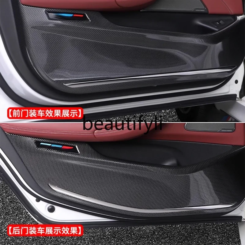 Suitable for 3 Series 5 Series i3x1x3x4x5 door kick pad fully enclosed protective plate carbon fiber modification