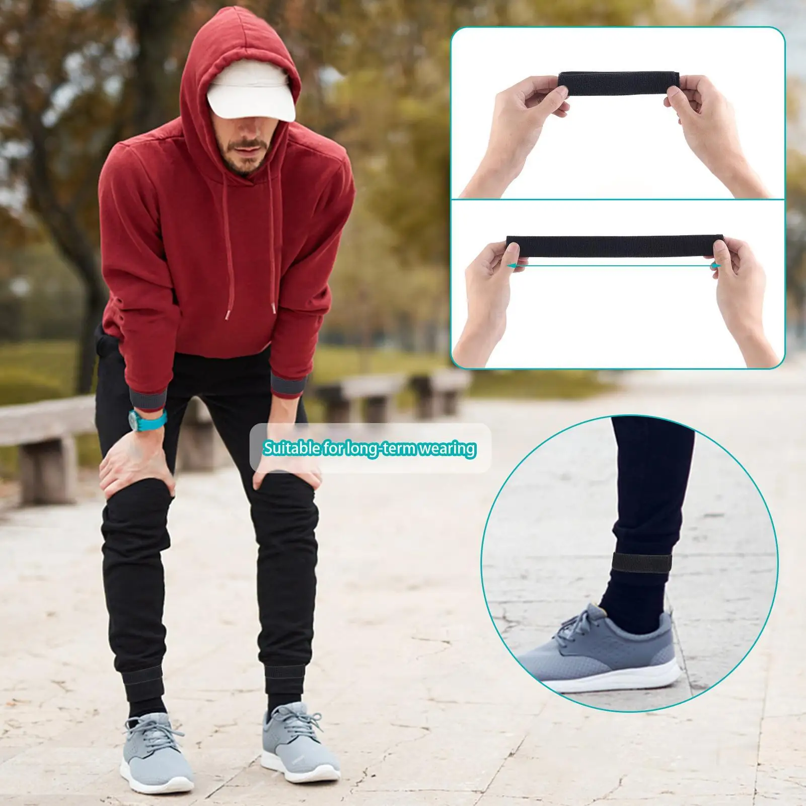 Pant Straps For Biking Cycling Trouser Clip Elastic Ankle Bands Trousers 1 Set For Riding Recreation Fishing Cycling Bicycle