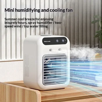 Raffrescatore Portatile per Dormitorio con Umidificazione, Ventilatore Elettrico, Raffrescatore d'Aria Mobile da Tavolo per Piccoli Condizionatori Domestici